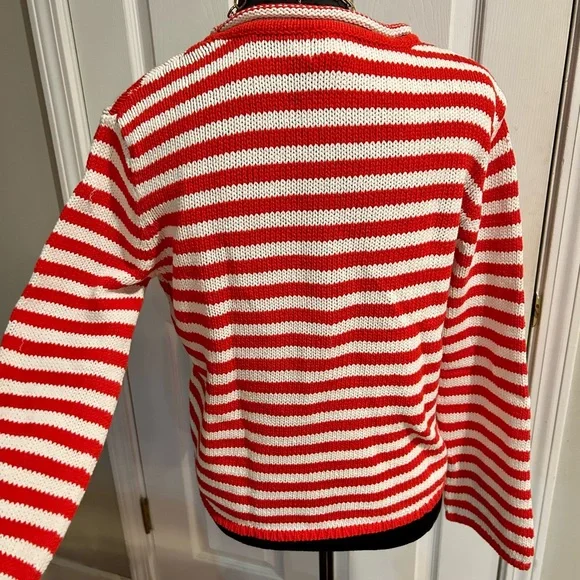 a new day Red and White Knit 100% Cotton Roll-Neck Sweater - Picture 2 of 6